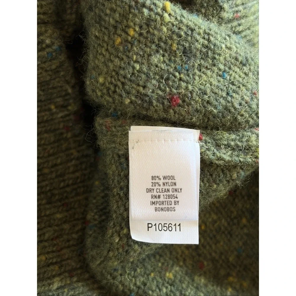 Bonobos Green Crewneck Wool Nylon Casual Jumper Pullover Sweater Mens Medium